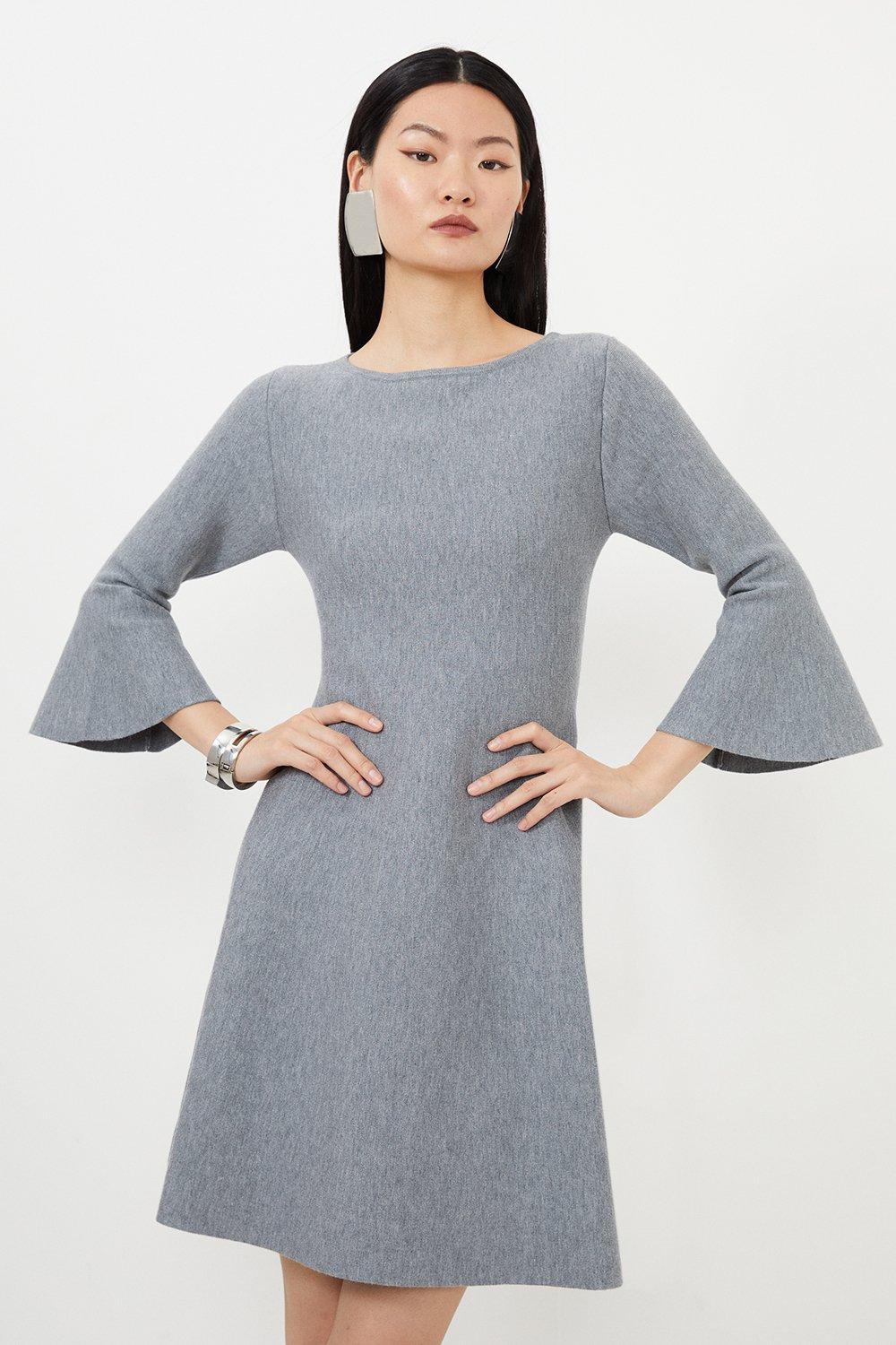 Grey bell shop sleeve dress